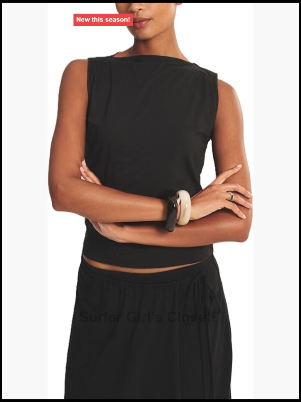 Gauzy Whisper Novelty Sleeveless Boat Neck Top with Blouson Style